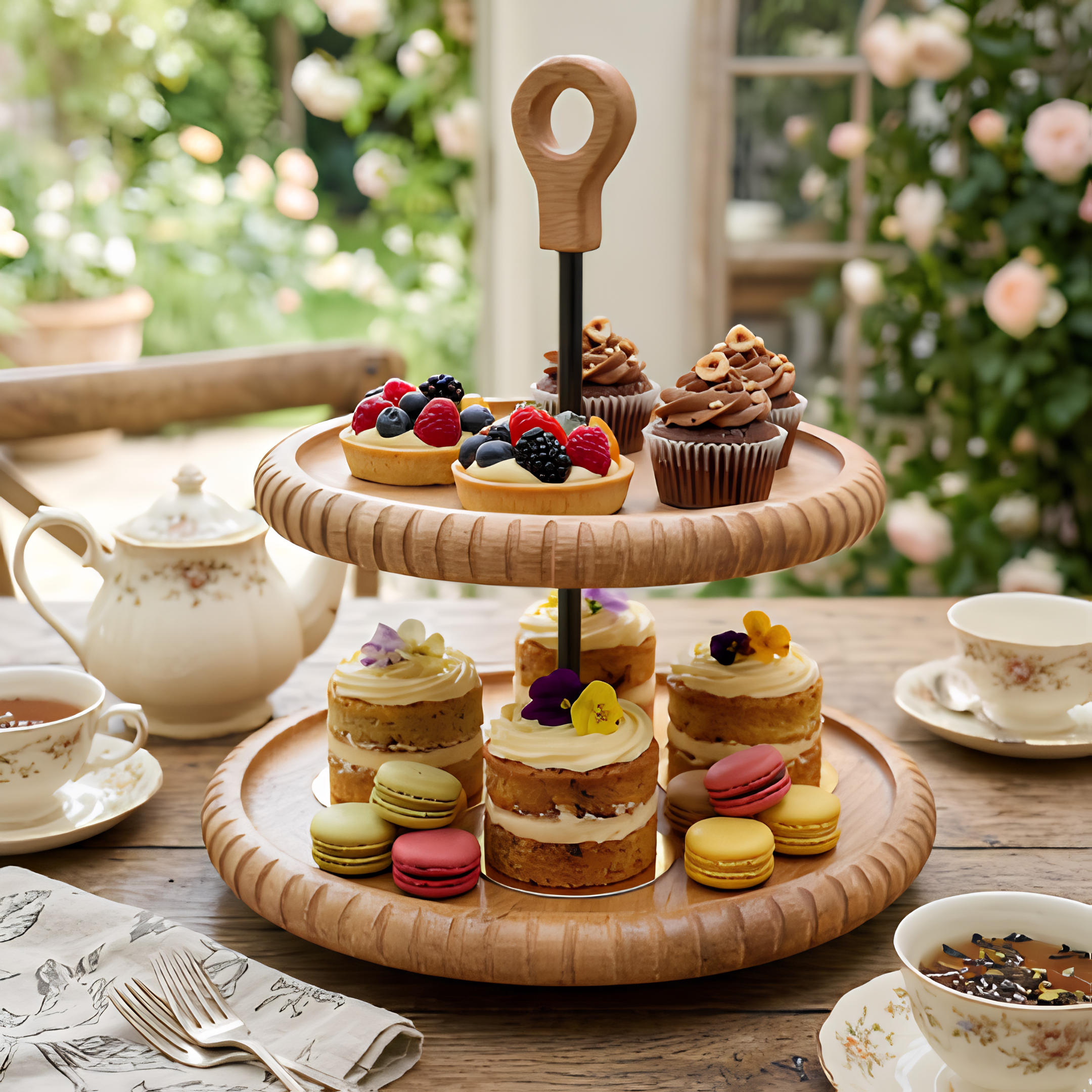 2-Tier Cake Stand – Mango Wood