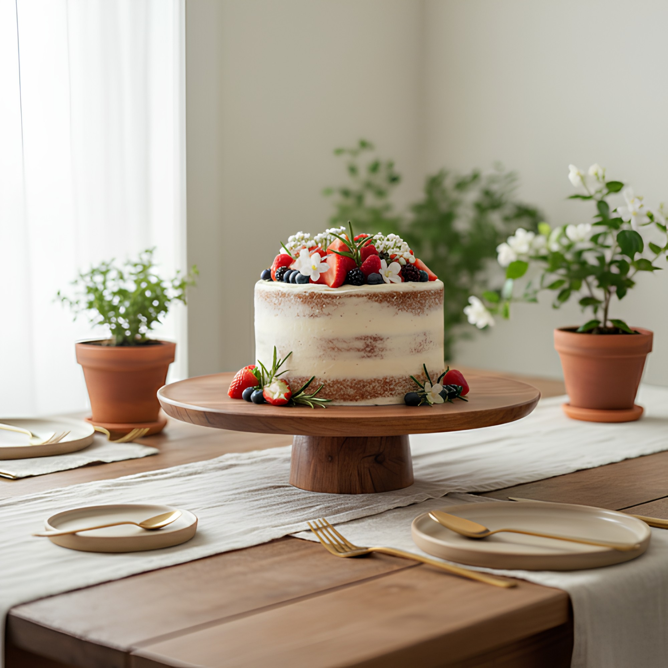 Pedestal Cake Stand – Acacia Wood
