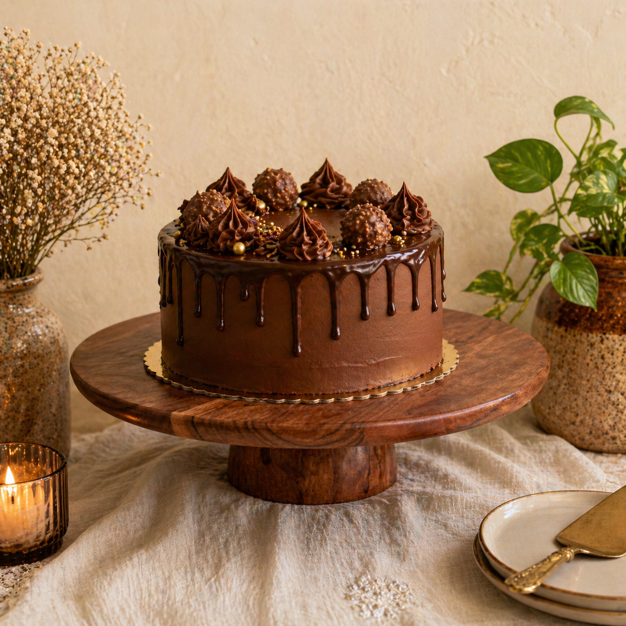 Pedestal Cake Stand – Acacia Wood