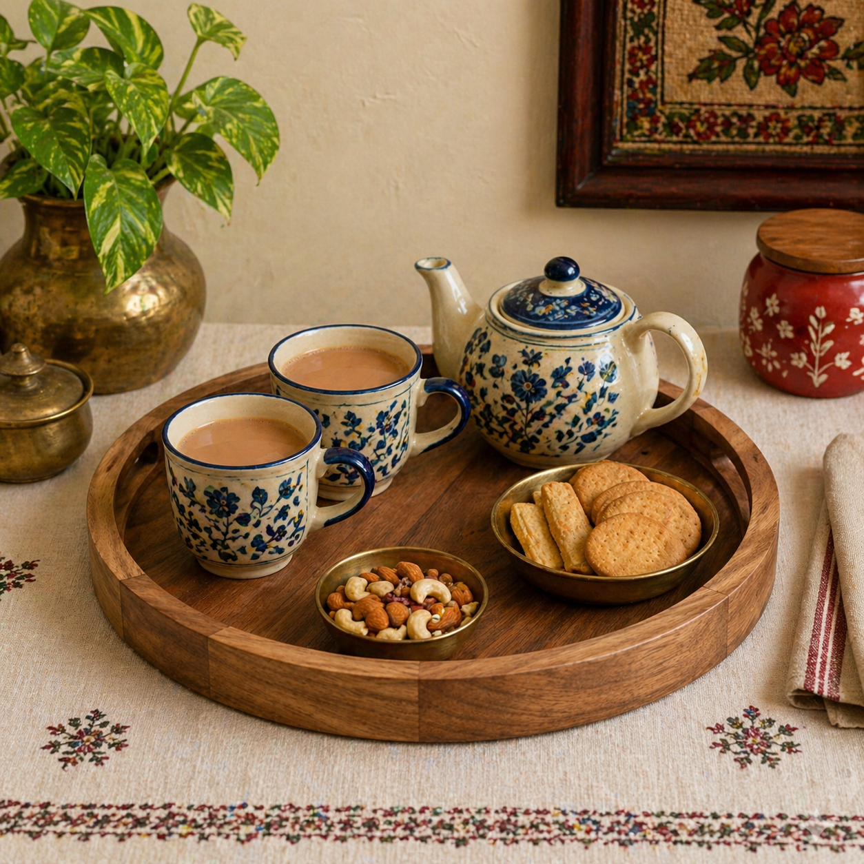 Round Serving Tray – Acacia Wood