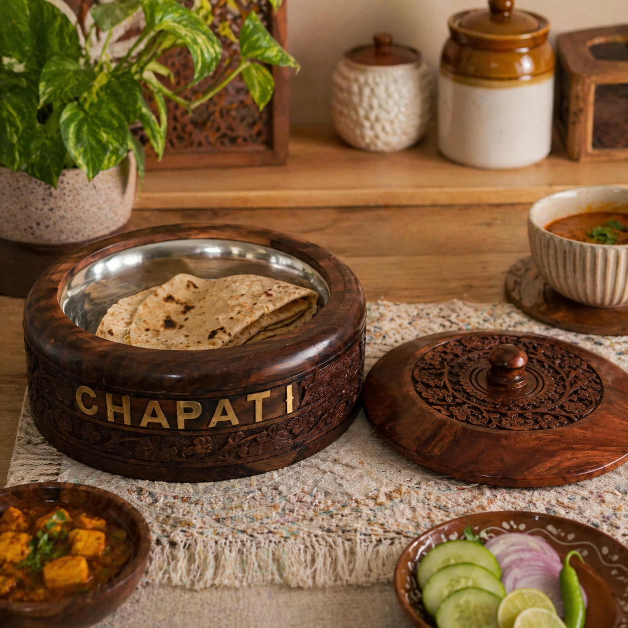 Annam Chapati Box - Sheesham wood