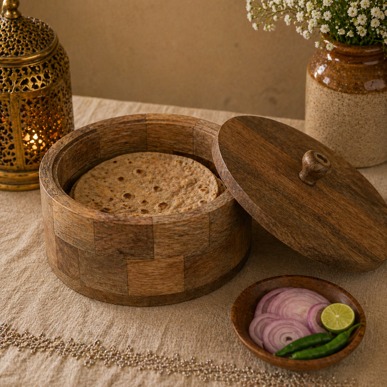 Kosha Chapati Box – Acacia Wood